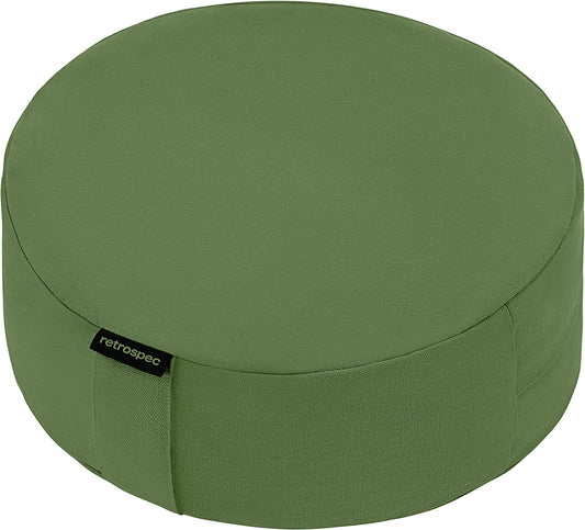 Sedona Zafu Meditation Cushion Filled W/Buckwheat Hulls - Yoga Pillow for Meditation Practices - Machine Washable 100% Cotton Cover & Durable Carry Handle, Round