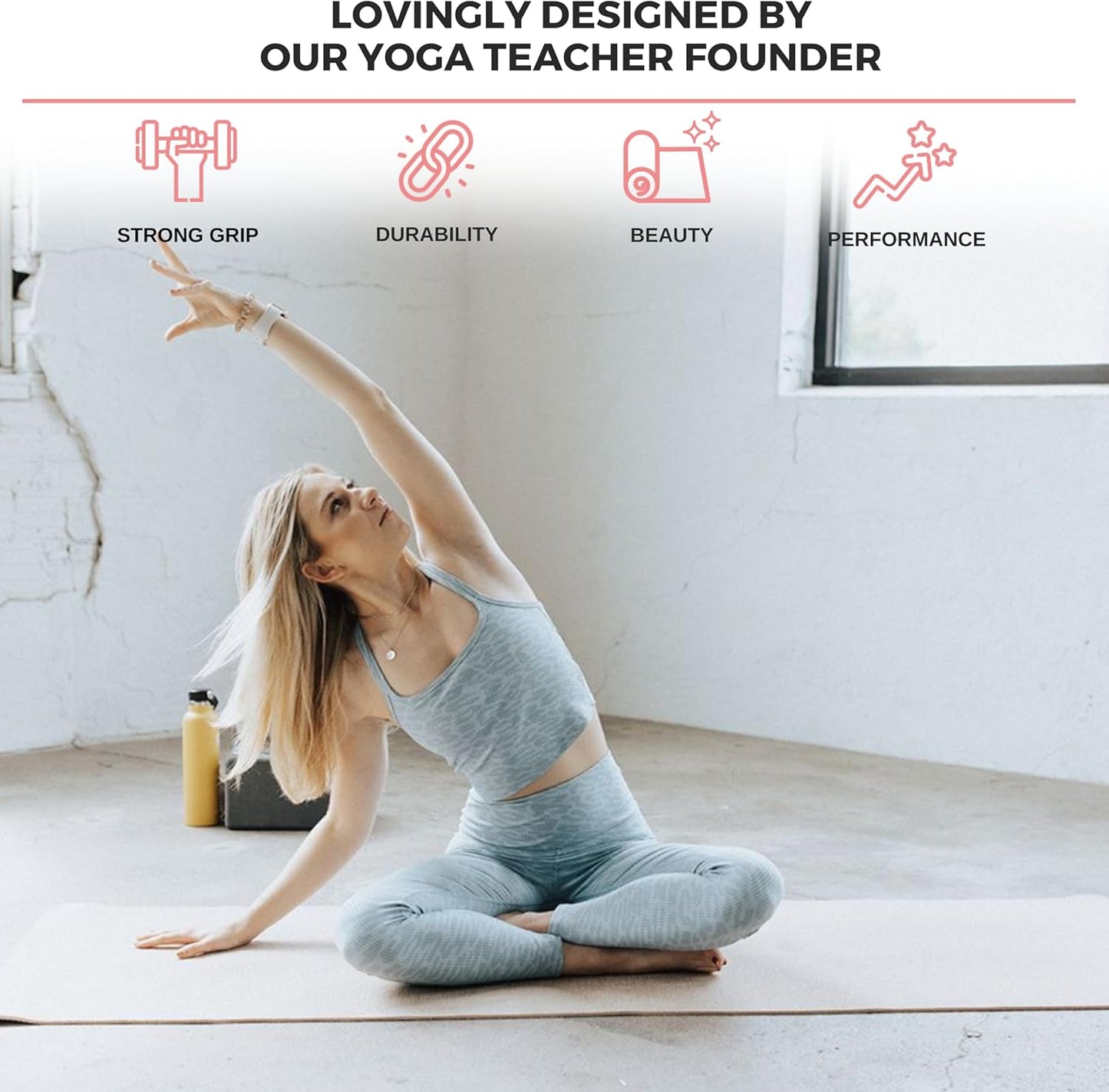 Organic Yoga Mat - Natural Jute Yoga Mats - Large Non Slip Eco Friendly Yoga Mats with Carrying Strap - Reversible Jute per - Extra Long Yoga Mat 72 Inch - 5Mm - All Types of Yoga - Vegan