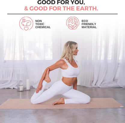 Organic Yoga Mat - Natural Jute Yoga Mats - Large Non Slip Eco Friendly Yoga Mats with Carrying Strap - Reversible Jute per - Extra Long Yoga Mat 72 Inch - 5Mm - All Types of Yoga - Vegan