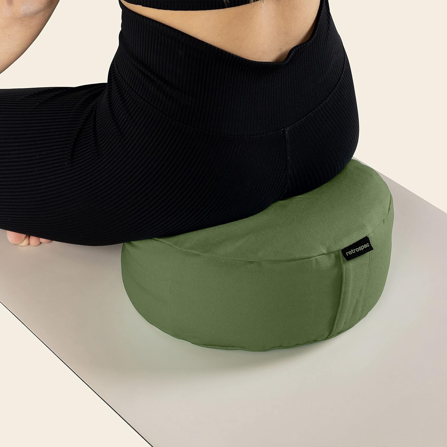 Sedona Zafu Meditation Cushion Filled W/Buckwheat Hulls - Yoga Pillow for Meditation Practices - Machine Washable 100% Cotton Cover & Durable Carry Handle, Round