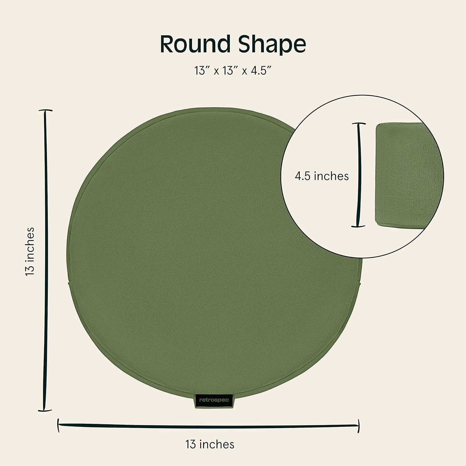 Sedona Zafu Meditation Cushion Filled W/Buckwheat Hulls - Yoga Pillow for Meditation Practices - Machine Washable 100% Cotton Cover & Durable Carry Handle, Round